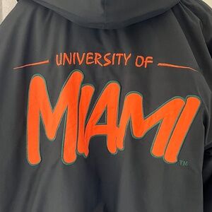 Vintage Starter® Miami Hurricanes Black Puffer Sz M